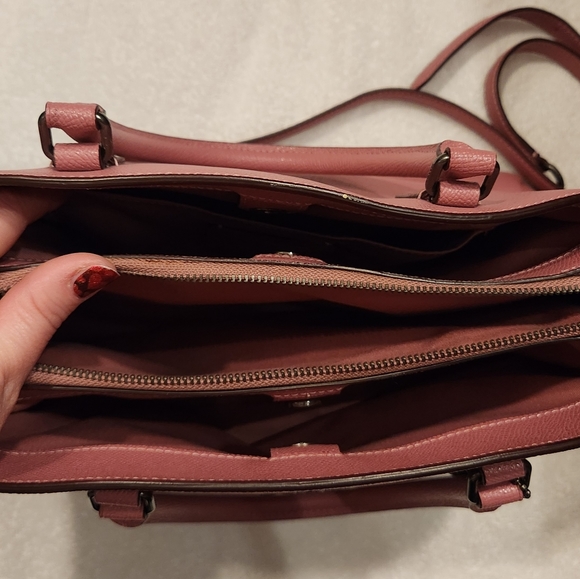 Authentic Rose Pink Leather Coach Large Satchel - Picture 2 of 8